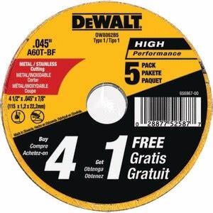 DEWALT 4-1/2 Cutting Wheel (5-Pack) - Mobile Home